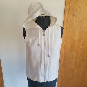 Zipper Hooded Vest Sweatshirt Material